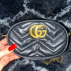 BLACK AND GOLD MINI BAG